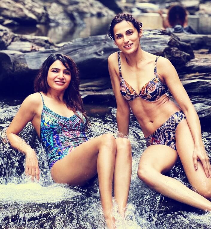 samanth ruth prabhu hot swimsuit pic with shilpa reddy