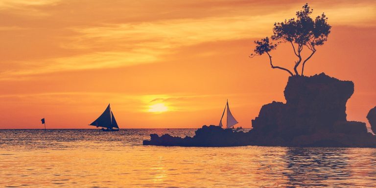 sunset at boracay beach philippines