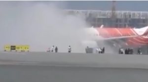 air india express plane fire in oman