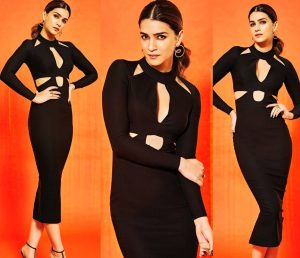 The stylish Kriti Sanon is one of our favorites. The actress is always on the move, whether she's attending red-carpet events or running errands. It was the same for her upcoming film, Bhediya. Her envious hourglass figure was highlighted by a black bodycon dress. In addition to the closed neckline, Kriti's black number also had a few cutouts, making it really edgy. A stylish pair of black flats paired well with the full-sleeved blouse. A pair of dangler earrings rounded out her look. Lip gloss, contouring on Kriti's cheeks, and filled-in brows were all part of her makeup. Kriti wore her hair down in a ponytail.