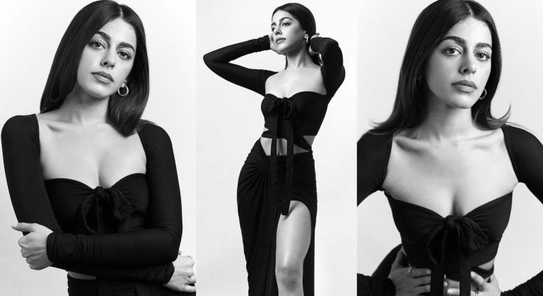 alaya f in a stunning black cut out bodycon gown photo