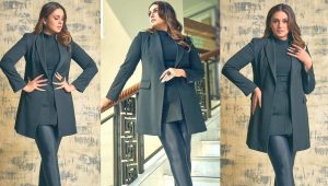 huma qureshi hot in all black outfit