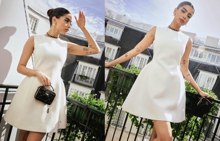 khushi kapoor white dress for the dior show at paris fashion week